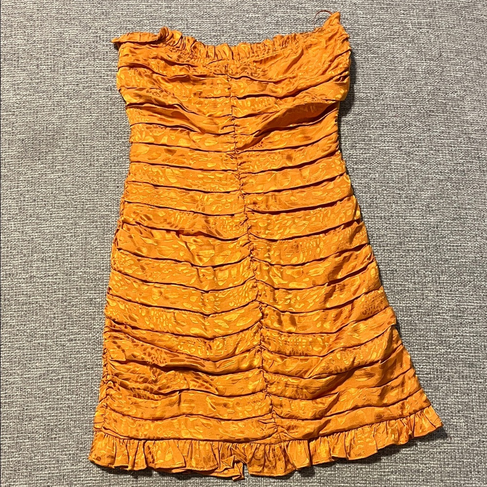 Skylar + Madison Vibrant Orange Strapless Dress